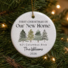 Our New Home - Family Personalized Custom Ornament - Ceramic Round Shaped - Christmas Gift For Family Members, First Christmas