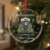 Custom New Home First Home Glass Ornament - Personalized Christmas Ornament For Couples, First Home Keepsake, Housewarming Bauble Gift, New Home Keepsake Gift- Our Little Family, Our New Home