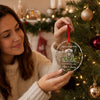 Custom New Home First Home Glass Ornament - Personalized Christmas Ornament For Couples, First Home Keepsake, Housewarming Bauble Gift, New Home Keepsake Gift- Our Little Family, Our New Home
