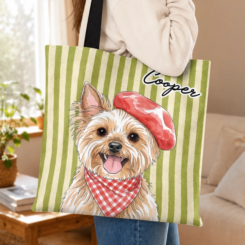Custom Photo All-Over Print Tote Bag - Personalized Birthday Gifts For Dog Cat Lovers, Dog Dad And Mom, Cat Owners - Fur Baby Daily Walks