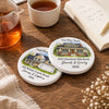 Custom Photo New Home Ceramic Coaster - Personalized Anniversary Christmas Wedding Gifts For Husband And Wife, Him And Her - A Fresh Place To Grow