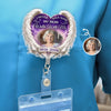 Custom Photo Acrylic Badge Reel - Personalized  Memorial Sympathy Gifts For Loss Of Mom, Dad - Until We Meet Again In Heaven