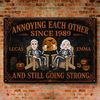 Custom Pumpkin Home Decor Metal Sign - Personalized Halloween Anniversary Wedding Gifts For Husband And Wife, Him And Her - Forever My Spooky Soulmate