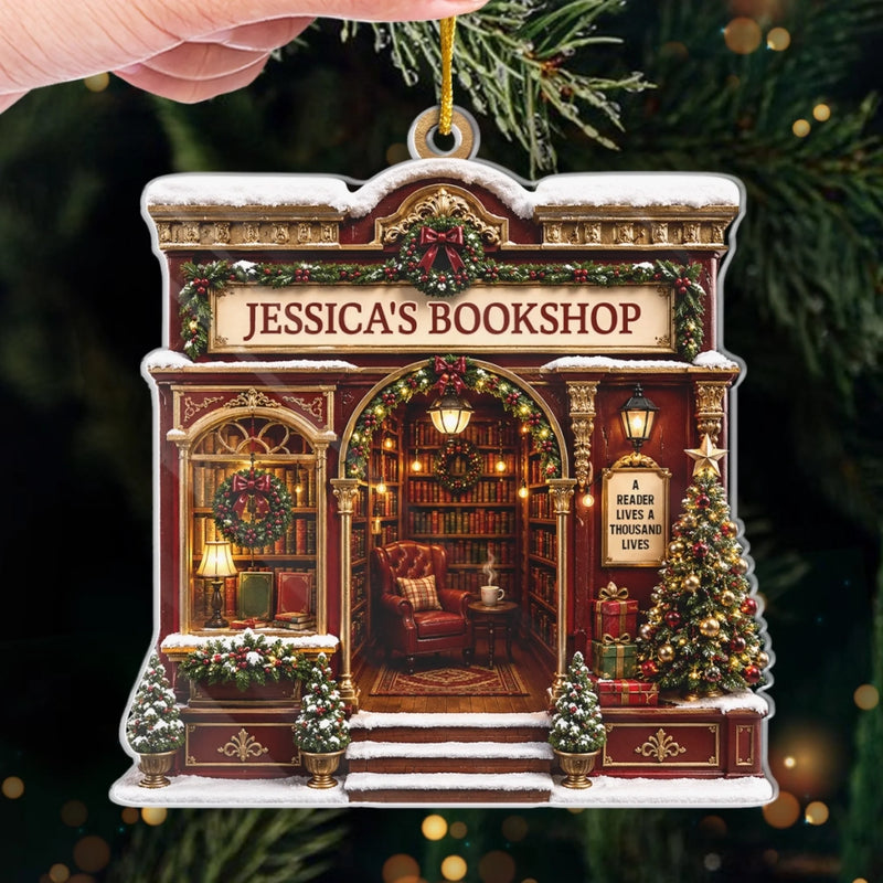 Custom Acrylic Ornament - Personalized Christmas Bookish Gifts For Book Lovers, Bookworms, Readers - Find Me In The Bookshop