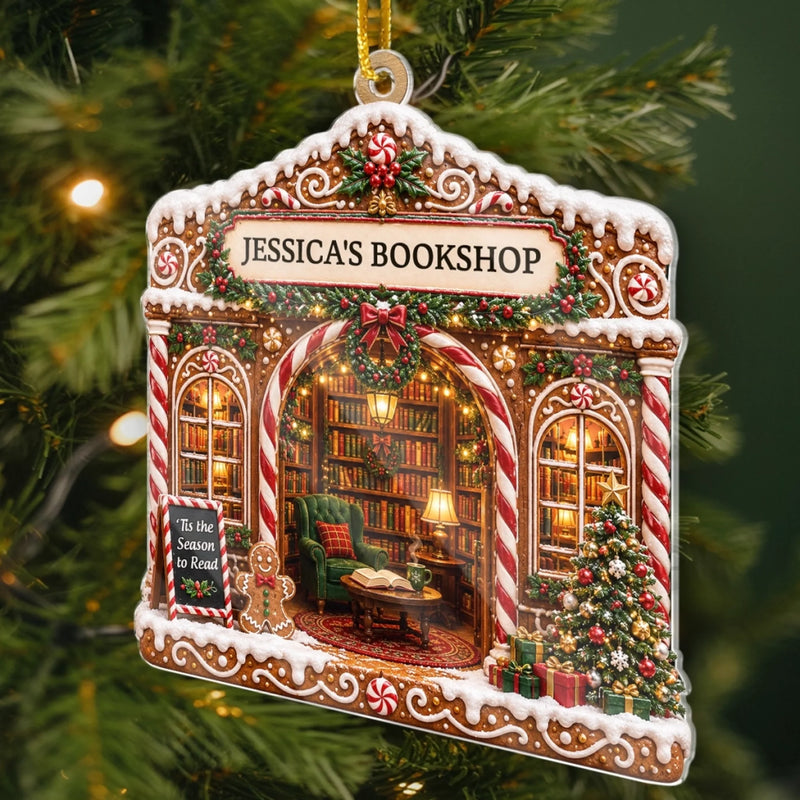 Custom Acrylic Ornament - Personalized Christmas Bookish Gifts For Book Lovers, Bookworms, Readers - Books Are My Sanctuary