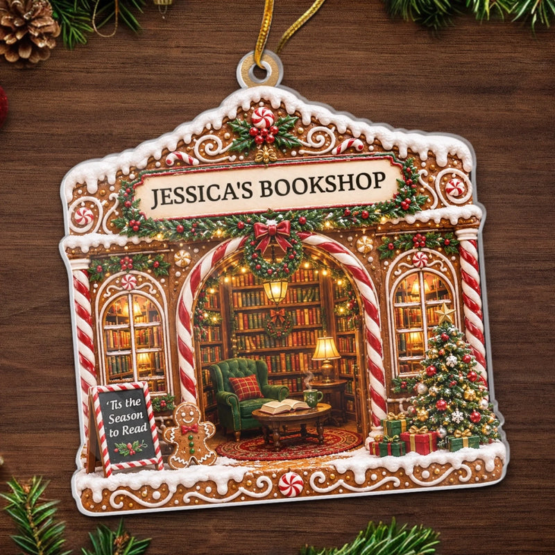 Custom Acrylic Ornament - Personalized Christmas Bookish Gifts For Book Lovers, Bookworms, Readers - Books Are My Sanctuary