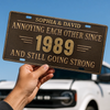 Custom License Plate - Personalized Anniversary Wedding Gifts For Husband And Wife, Him And Her - Love Never Gets Old