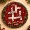Custom Scrabble Ceramic Ornament - Personalized Christmas Birthday Gifts For Mom, Dad, Brother, Sister - Home Is Christmas