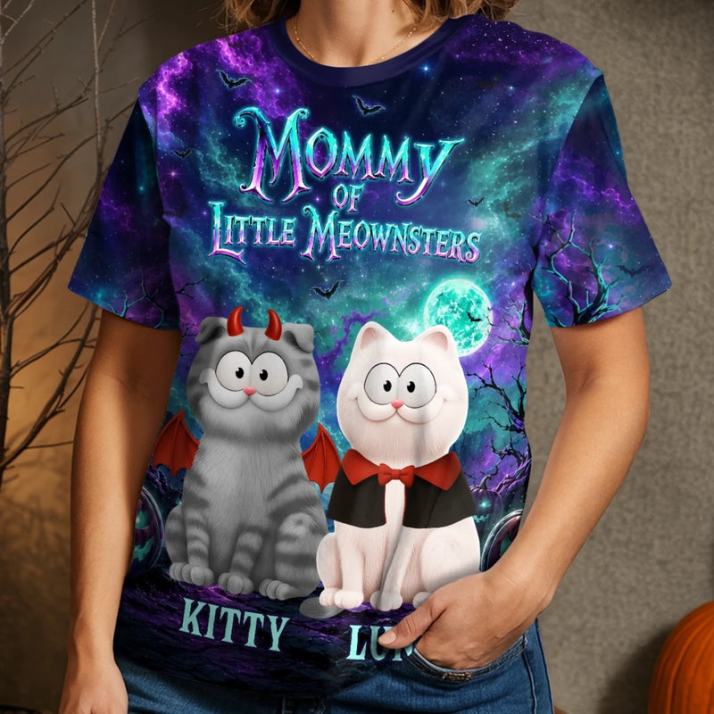 Custom T-shirt - Personalized Halloween Birthday Gifts For Cat Lovers, Cat Mom And Dad - Witchy Whisker Wonders
