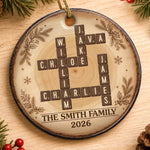 Custom Scrabble Ceramic Ornament - Personalized Christmas Birthday Gifts For Mom, Dad, Brother, Sister - Holiday Magic Starts Here