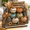 Custom 2-Layered Wooden Plaque - Personalized Birthday Gifts For Mom, Grandma - Cozy Pumpkin Patch Vibes