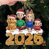 Custom Acrylic Ornament - Personalized Christmas Birthday Gifts For Family, Dog Cat Lovers - Gingerbread Dreams, Family Themes