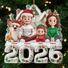 Custom Acrylic Ornament - Personalized Christmas Birthday Gifts For Family, Dog Cat Lovers - Our Happy Place, Right Here
