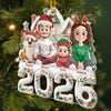 Custom Acrylic Ornament - Personalized Christmas Birthday Gifts For Family, Dog Cat Lovers - Our Happy Place, Right Here