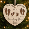 Our First Christmas As A Family - Family Personalized Custom Ornament - Wood Custom Shaped - Christmas Gift For Family Members