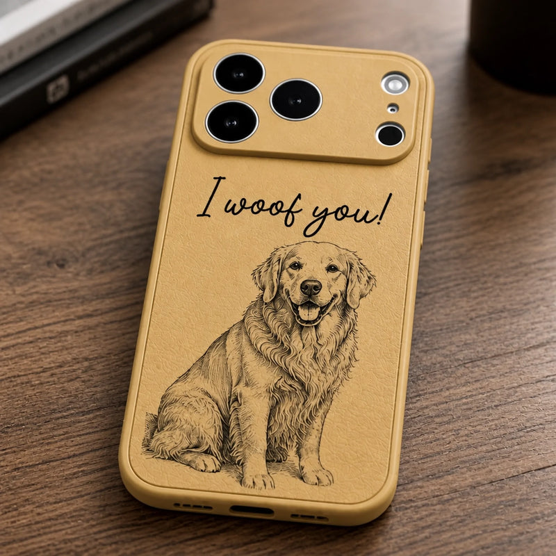 Custom Photo Leather Phone Case - Personalized Father's Day Birthday Gifts For Dog Cat Lovers, Dog Dad And Mom, Cat Owners - Best Pet Dad Ever