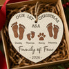 Our First Christmas As A Family - Family Personalized Custom Ornament - Wood Custom Shaped - Christmas Gift For Family Members