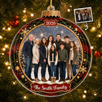 Custom Photo Acrylic Ornament - Personalized Christmas Birthday Gifts For Mom, Dad, Brother, Sister - Love Makes A Family Whole