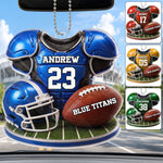 Custom America Football Acrylic Car Ornament - Personalized Birthday Gifts For America Football Lovers, Sports Fans, Sports Lovers - Game Day All Day