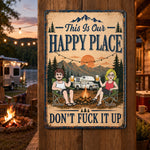 Custom Home Decor Metal Sign - Personalized Birthday Camping Gifts For Campers, Husband And Wife, Him And Her - Campsite, Best Side