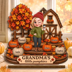 Custom Pumpkin 2-Layered Wooden Plaque - Personalized Birthday Gifts For Mom, Grandma - Season Of Sweet Togetherness