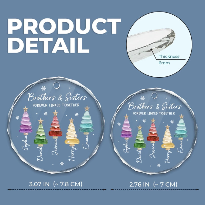 Custom Circle Glass Ornament - Personalized Christmas Birthday Gifts For Mom, Dad, Brother, Sister - Holiday Fun Starts Here
