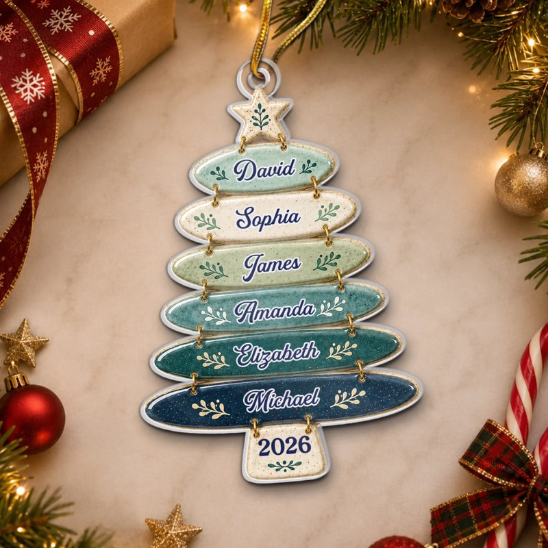 Custom Acrylic Ornament - Personalized Christmas Birthday Gifts For Mom, Dad, Brother, Sister - Together Around The Tree