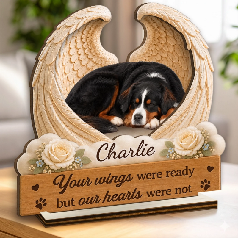 Custom Photo 2-Layered Wooden Plaque - Personalized Pet Memorial Sympathy Gifts For Dogs, Cats - Heaven Gained A Loyal Friend