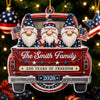 Custom Acrylic Ornament - Personalized America 250th Anniversary Christmas Gifts For Mom, Dad, Brother, Sister - Driving Home Freedom And Family Love