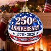Custom Acrylic Ornament - Personalized America 250th Anniversary Christmas Gifts For Mom, Dad, Brother, Sister - United In Love And Liberty