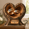 Custom 2-Layered Wooden Plaque - Personalized Anniversary Wedding Gifts For Husband And Wife, Him And Her - Two Hearts Joined As One