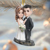 Custom Photo First Christmas Acrylic Ornament - Personalized Anniversary Christmas Wedding Gifts For Husband And Wife, Him And Her - Toasting To Forever Happiness