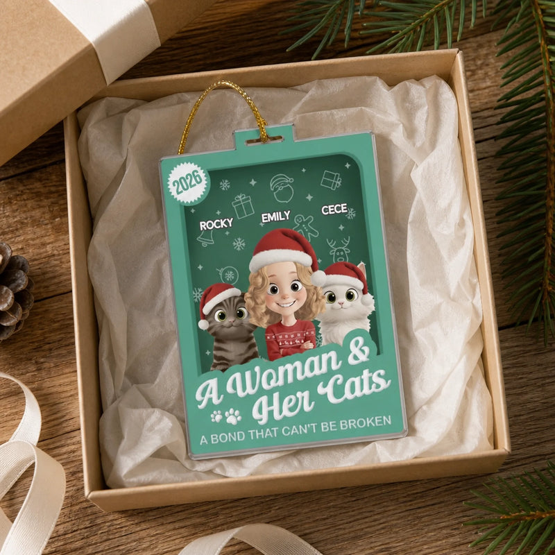 Custom Toy Box Acrylic Ornament - Personalized Christmas Birthday Gifts For Cat Lovers, Cat Mom And Dad - All I Want For Christmas Is Meow
