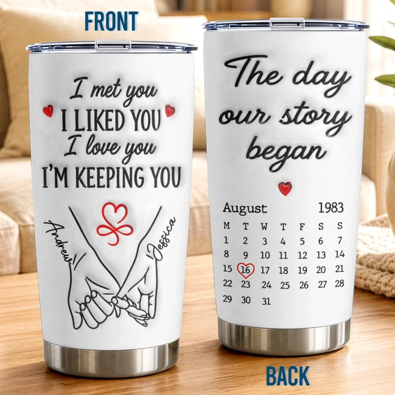 Custom Tumbler - Personalized Anniversary Wedding Gifts For Husband And Wife, Him And Her - To Love And Hold