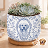 Custom Photo Home Decor Ceramic Plant Pot -  Personalized Birthday Gifts For Dog Cat Lovers, Dog Dad And Mom, Cat Owners - Love Grows Right Here