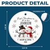 Custom First Christmas Ceramic Ornament - Personalized Anniversary Christmas Wedding Gifts For Husband And Wife, Him And Her - Snow In Love Forever