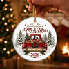 Custom First Christmas Ceramic Ornament - Personalized Anniversary Christmas Wedding Gifts For Husband And Wife, Him And Her - Driving Into Forever Together