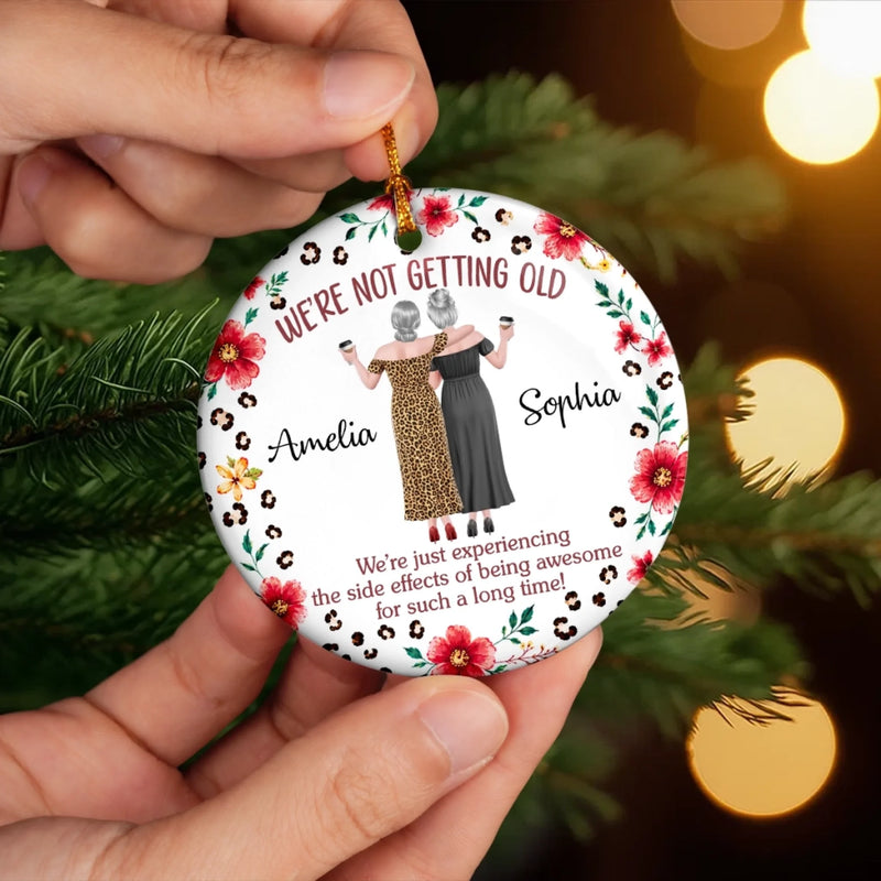 Custom Ceramic Ornament - Personalized Best Friend Christmas Birthday Gifts For Women, Besties, Sisters, BFF - Besties For A Lifetime