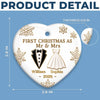 Custom First Christmas Ceramic Ornament - Personalized Anniversary Christmas Wedding Gifts For Husband And Wife, Him And Her - Married And Merry Together Always