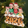 Custom Acrylic Ornament - Personalized Christmas Birthday Gifts For Mom, Dad, Brother, Sister, Dog Cat Lovers - Our Happy Place Is Together