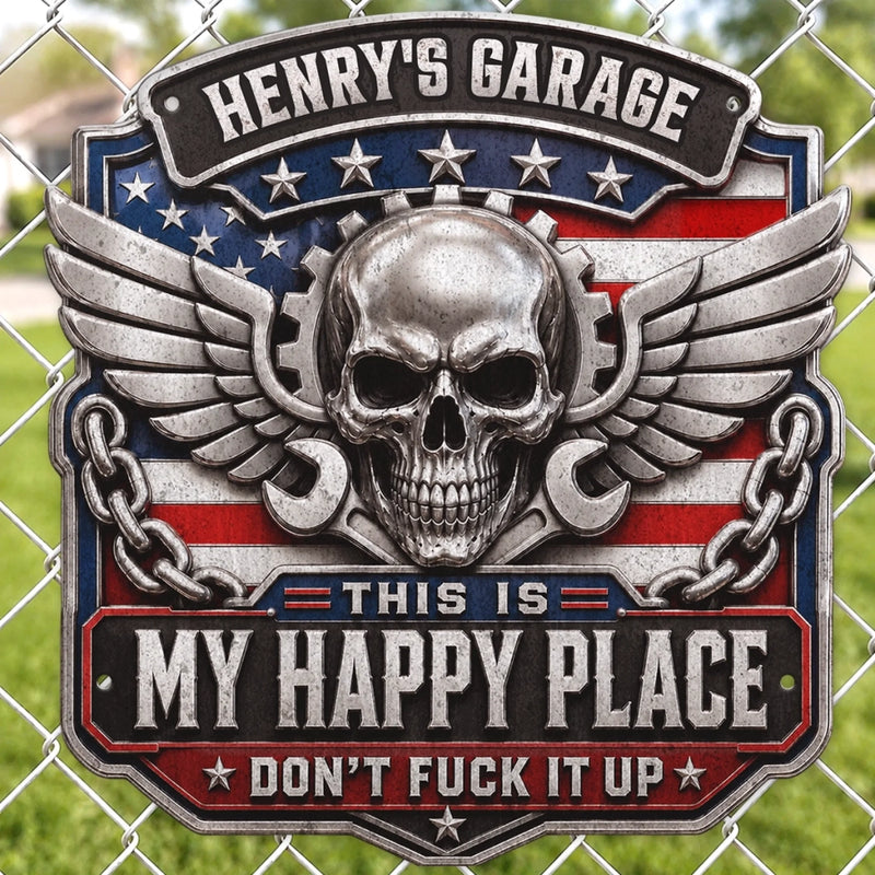 Custom Shaped Metal Sign - Personalized Birthday Gifts For Husband, Son, Grandson, Brother, Grandpa, Dad, Yourself - Enter At Your Own Risk