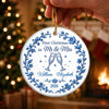 Custom First Christmas Ceramic Ornament - Personalized Anniversary Christmas Wedding Gifts For Husband And Wife, Him And Her - Two Hearts, One Forever