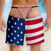 Custom Funny Patriotic Men Swim Trunks - Personalized Summer Vacation And Travel Gifts For Husband, Son, Grandson, Brother, Grandpa, Dad, Yourself - Professional Beach Bum