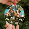 Custom Photo Circle Glass Ornament - Personalized Christmas Birthday Gifts For Mom, Dad, Brother, Sister - Making Memories Around The World