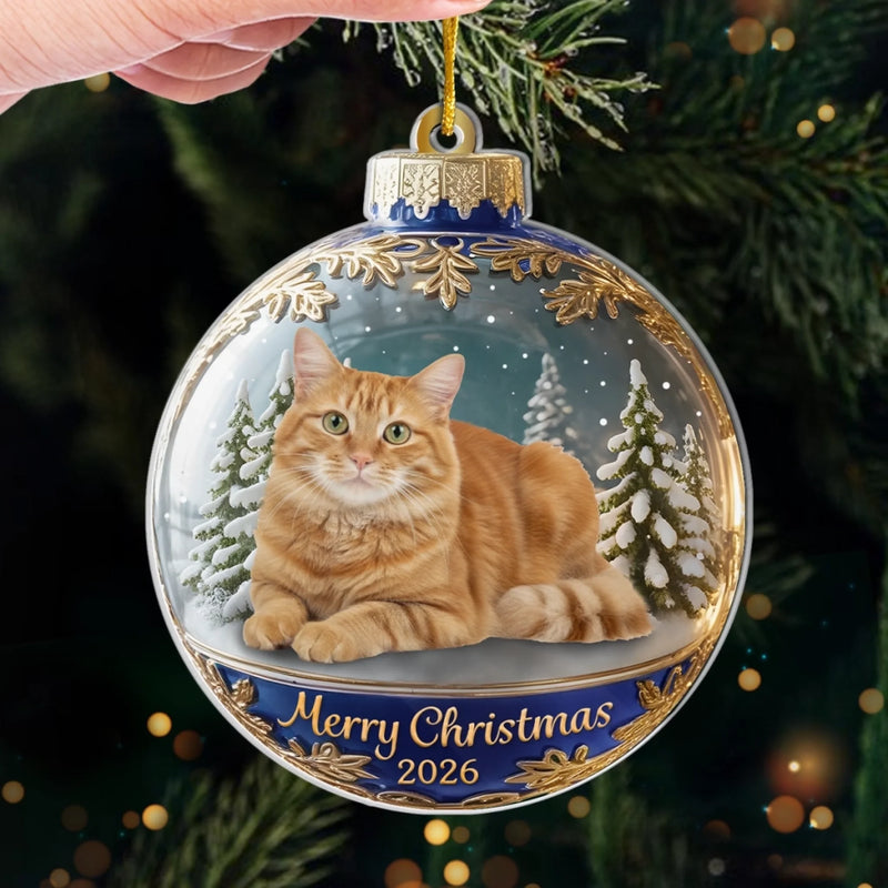Custom Photo Acrylic Ornament - Personalized Christmas Birthday Gifts For Dog Cat Lovers, Dog Dad And Mom, Cat Owners - Merry Woofmas From The Goodest Pup