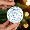 Custom First Christmas Ceramic Ornament - Personalized Anniversary Christmas Wedding Gifts For Husband And Wife, Him And Her - Now And Forever