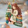 Custom Yarn Acrylic Ornament - Personalized Christmas Birthday Gifts For Crochet Knitting Lovers, Crocheters, Knitters - Just A Girl Who Loves Crochets