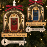 Custom New Home Wooden Ornament With Tag - Personalized Anniversary Christmas Wedding Gifts For Husband And Wife, Him And Her - Warm Hearts Sweet Home