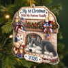 Custom First Christmas Acrylic Ornament - Personalized America 250th Anniversary Christmas Gifts For Dog Cat Lovers, Dog Dad And Mom, Cat Owners - Loved By My Forever Family