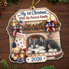 Custom First Christmas Acrylic Ornament - Personalized America 250th Anniversary Christmas Gifts For Dog Cat Lovers, Dog Dad And Mom, Cat Owners - Loved By My Forever Family